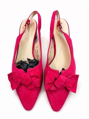 Peter Kaiser Hot Pink Bow Slingback Flats